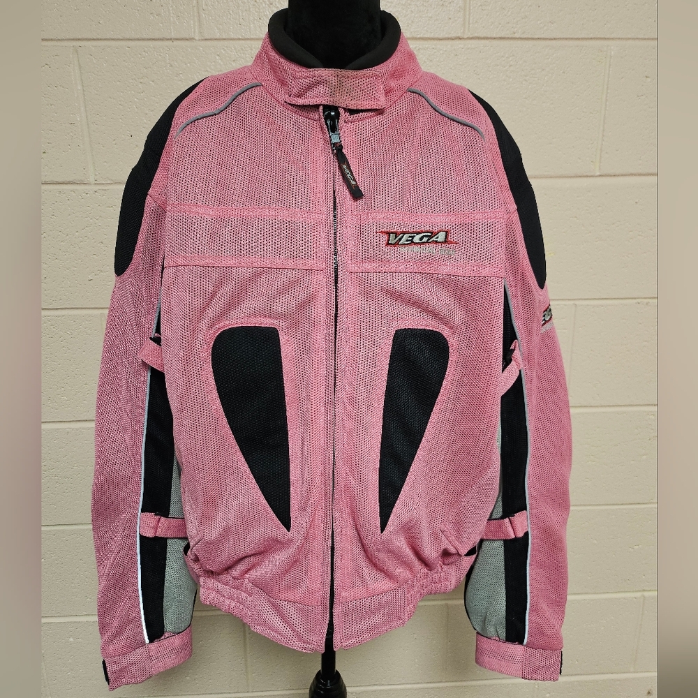 Vega Pink and Black Biker Jacket